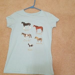 Cat & Jack Girls blue pony shirt